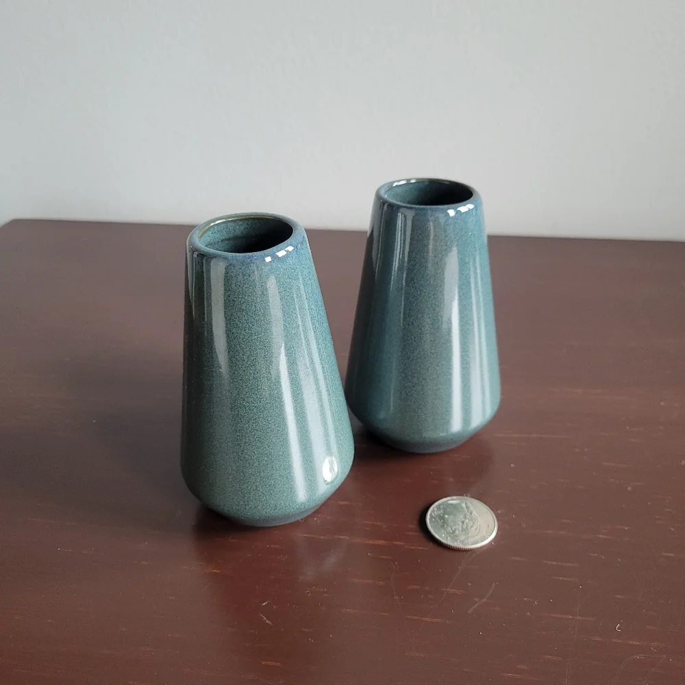 Teal Bud Vases, Set of 2